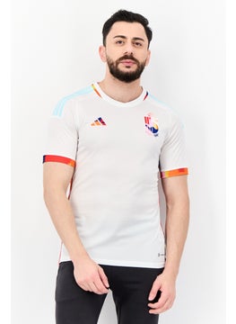 Adidas Men Sportswear Fit Short Sleeves Belgian Football Jersey Shirt, White  - Image 1