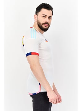 Adidas Men Sportswear Fit Short Sleeves Belgian Football Jersey Shirt, White  - Image 2