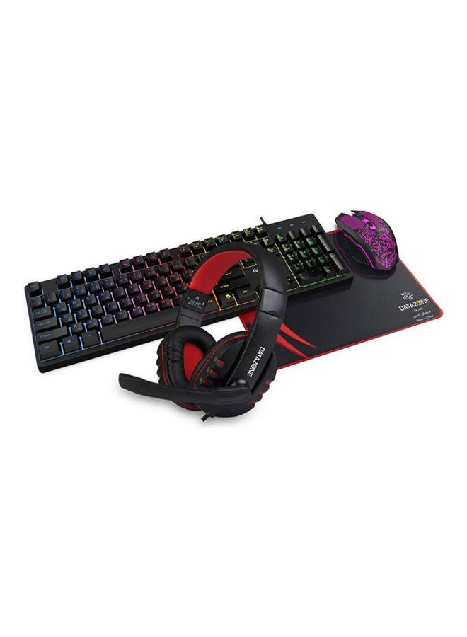 datazone Datazone 4-in-1 Bundle Keyboard Mouse Headphone And Mouse Pad wired N52796891A