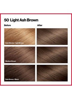 Revlon Permanent Hair Color by Revlon, Permanent Hair Dye, Colorsilk with 100% Gray Coverage, Ammonia-Free, Keratin and Amino Acids, 50 Light Ash Brown, 4.4 Oz (Pack of 1)  - Image 2