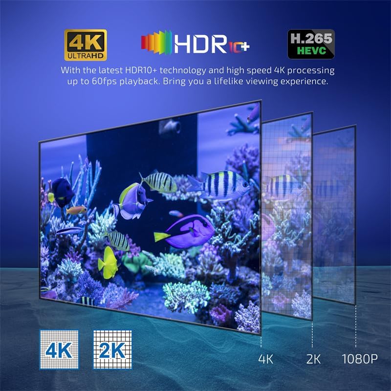 4K Ultra HD Smart Andriod TV Box, HDR Streaming Device, Google Assistant Voice Control, Chromecast Built-In, HDMI Media Player - Image 3