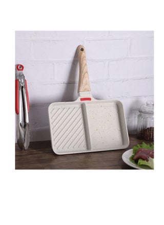 2*1 Granite Grill with White Wooden Handle - New Design for Making Egg Molds, Divided Grill, Non-Stick, High Temperature Resistance B (White) - pzsku/Z2FE88C3AFB680ADE0FFBZ/45/_/1738409204/700d8937-527b-45c5-b37b-b7af591d0c45