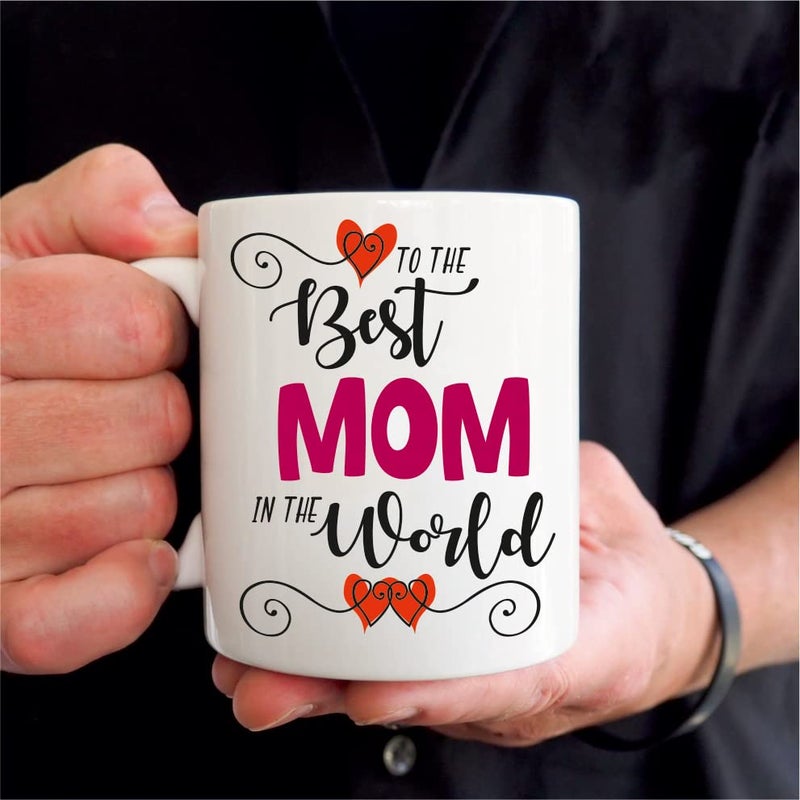 PICRAZEE "Best Mom Dad in World for Mummy Papa | Parents | Mother Father (2pc12”x12” Satin Cushion with Filler, 2pc Coffee Mug & 2pc Fridge Magnet) - Image 4