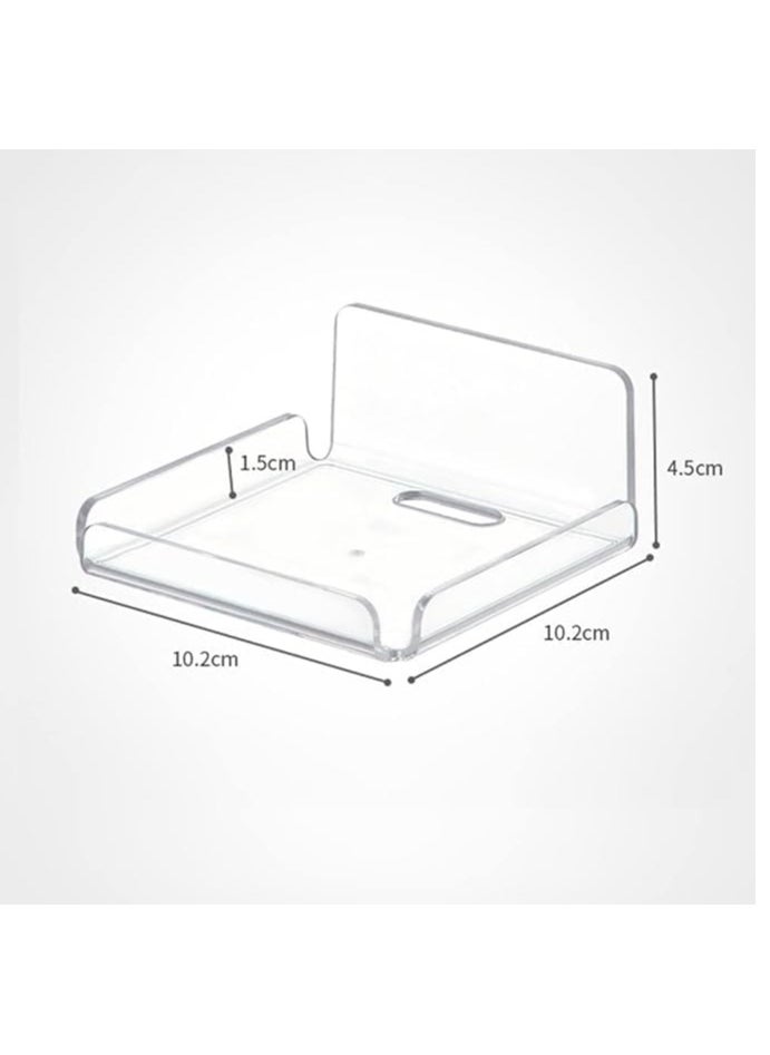 2Pcs Acrylic Small Wall Shelf, Floating Shelves for Security Cameras, Speakers, Baby Monitors, Easy to Install No Drill (Clear)