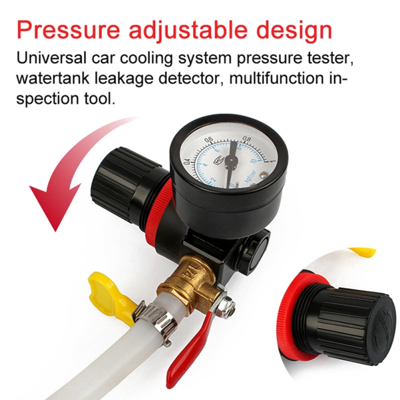 Car Cooling System Pressure Testing Kit Watertank Leak Detector Leakage Testers 0-8kg Pressure Adjustable - Image 5
