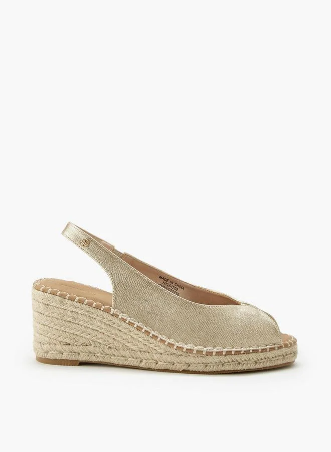 Peppermint GOLD Women Wedge Heel Espadrille Sandals for Women | Best Price UAE