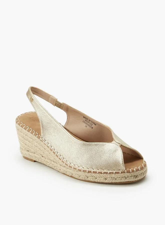 Peppermint GOLD Women Wedge Heel Espadrille Sandals for Women | Best Price UAE