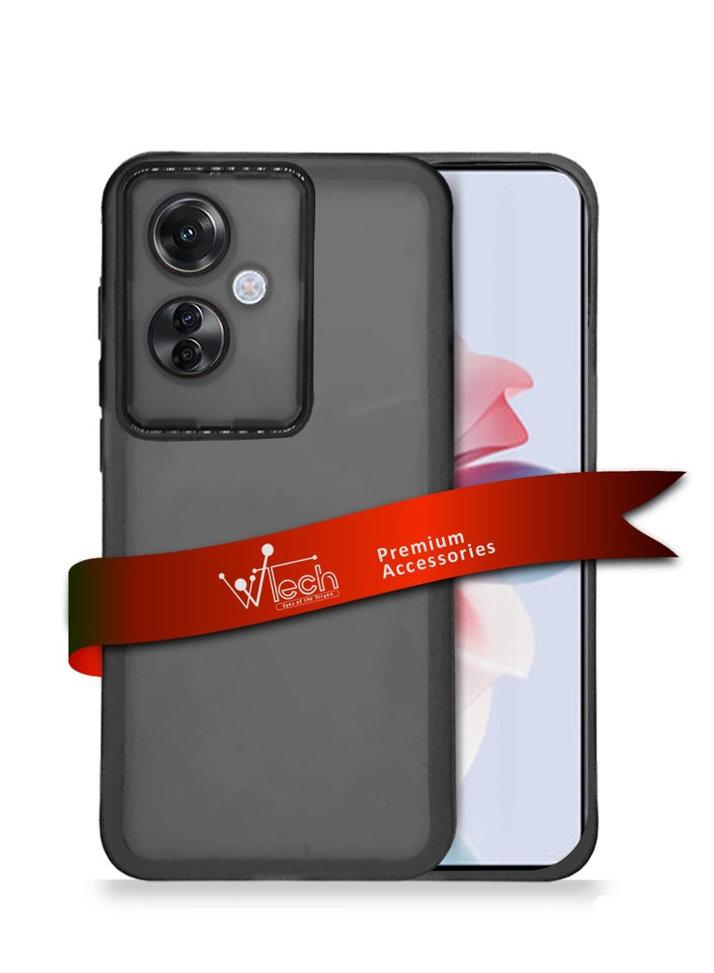 دبليو تيك حافظة لهاتف اوبو رينو 11 F 5G 2024 من السيليكون الشفاف الناعم والنحيف للغاية، حافظة خلفية أنيقة مطلية بحدود الكاميرا، لون اسود - Image 1