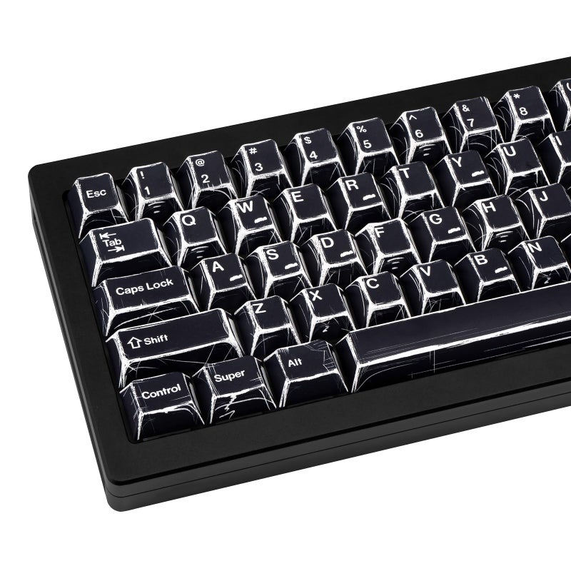 GEKUCAP PBT Keycaps 136 Keys Manga Theme Custom Keycaps Set Cherry Profile DyeSublimation Black Key Caps for 6164688487100104108 Cherry Gateron MX Switches Mechanical Keyboard