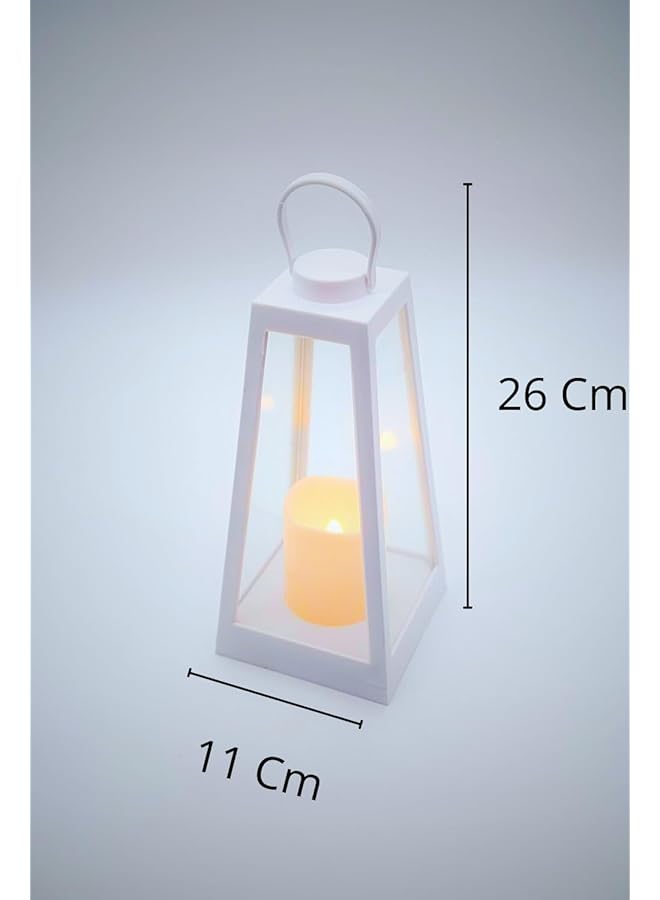 erorex Ramadan Lanterns With Led Candles Lights Decorative Lantern For Ramadan Home Decor White - Image 2