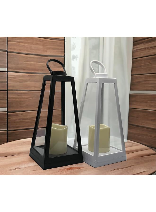 erorex Ramadan Lanterns With Led Candles Lights Decorative Lantern For Ramadan Home Decor White - Image 4