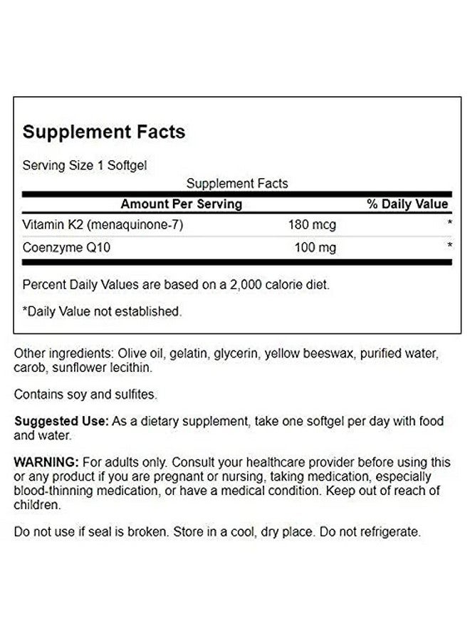 سوانسون Coq10 + فيتامين K2 60 كبسولة هلامية - Image 3
