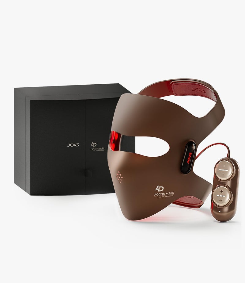 قناع العلاج بالليزر JOVS 4D للعلاج بالضوء الأحمر للوجه مع 4 أطوال موجية مختلفة مع تقنية FPT المركزة 3 أوضاع قناع وجه محمول لمكافحة الشيخوخة