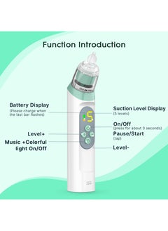 CoddleBaby Electric Nasal Aspirator for Baby - Nose Aspirator for Toddlers, Waterproof Baby Nose Sucker, Nose Cleaner with 3 Silicone Tips, Adjustable Suction Level, Music and Light Soothing Function - pzsku/Z2FE8D0D9296914461BC7Z/45/_/1739523155/f79006f7-09f4-4200-b279-ebf7c092f915