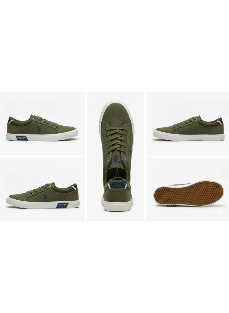 U.S. Polo Assn. Khakhi USPA Men’s Casual Canvas Sneakers – Khaki Green Lace-Up Lifestyle Shoes | Lightweight Everyday Comfort for Men | Best Price UAE