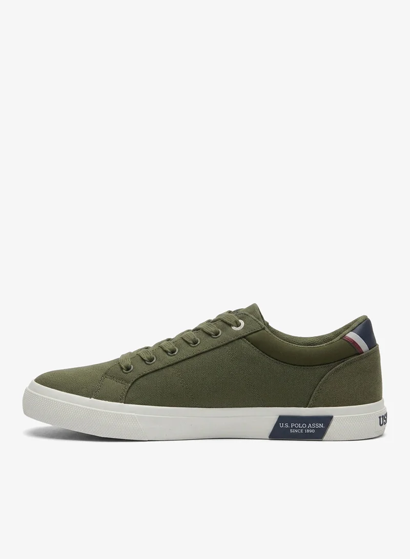 U.S. Polo Assn. Khakhi USPA Men’s Casual Canvas Sneakers – Khaki Green Lace-Up Lifestyle Shoes | Lightweight Everyday Comfort for Men | Best Price UAE