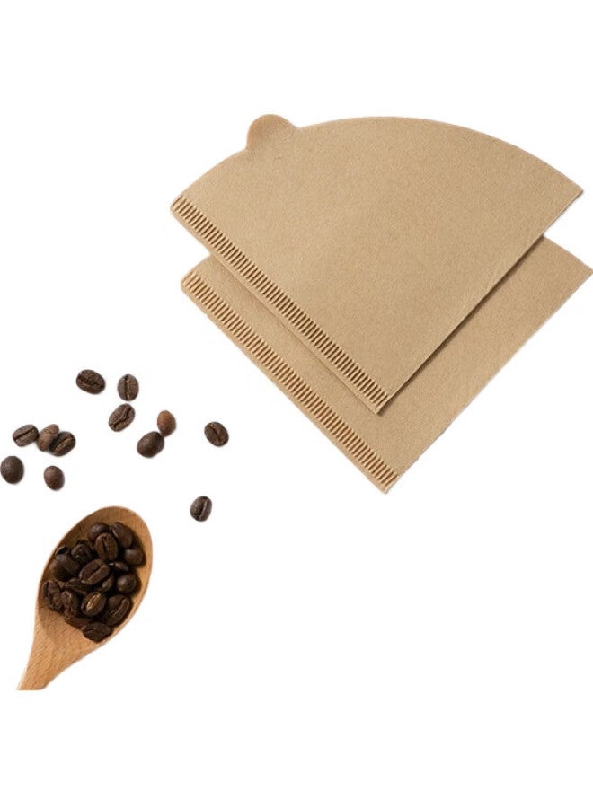 JD.com Jd Jingzao V02 Coffee Filter Paper, Pour-Over Fan-Shaped Funnel Original Color Filter Paper For 1-4 Servings, Large Size [100 Pieces] - Image 1