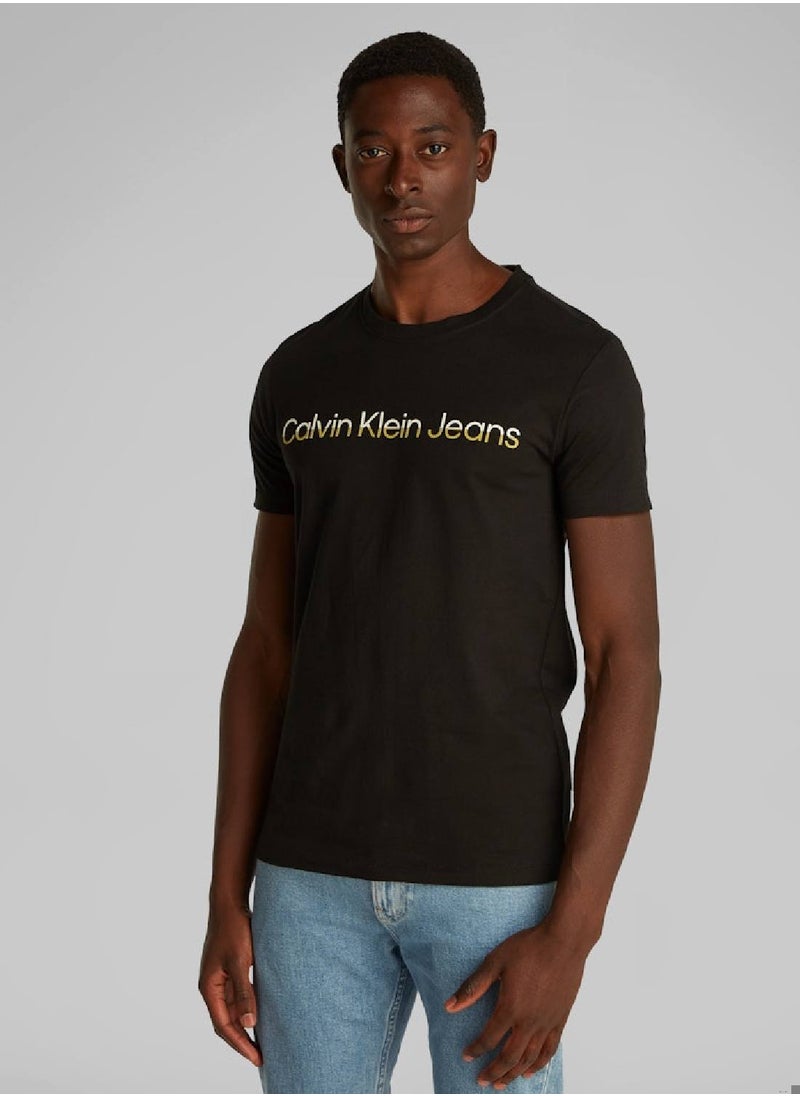 Calvin Klein Jeans Men's Institutional Logo T-Shirt - Cotton, Black  - Image 1