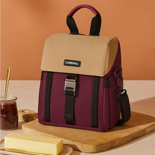 Carriall Nova Meal Bag – Maroon Lunch Bag/Tiffin Bag for Daily Use, Office, College, School, Travel & Picnic | Easy to Clean & Easy to Carry | 6.7 L Storage Capacity | For Men, Women, Boys & Girls - Image 1