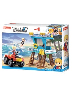 Sluban Sluban - Town Surf Beach Patrol Rescue Tower Bricks Set 119 Pieces - M38-B0670  - Image 1