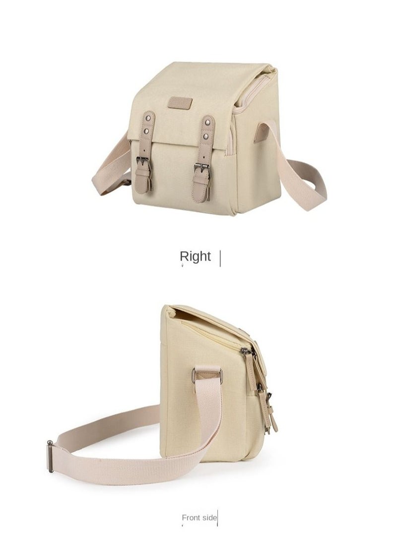 Y&D - Canvas Shoulder Camera Bag Messenger Bag for 1 Camera 1 Lens Compatible with Nikon Canon Sony DSLR Mirrorless Camera and Lens - Image 1