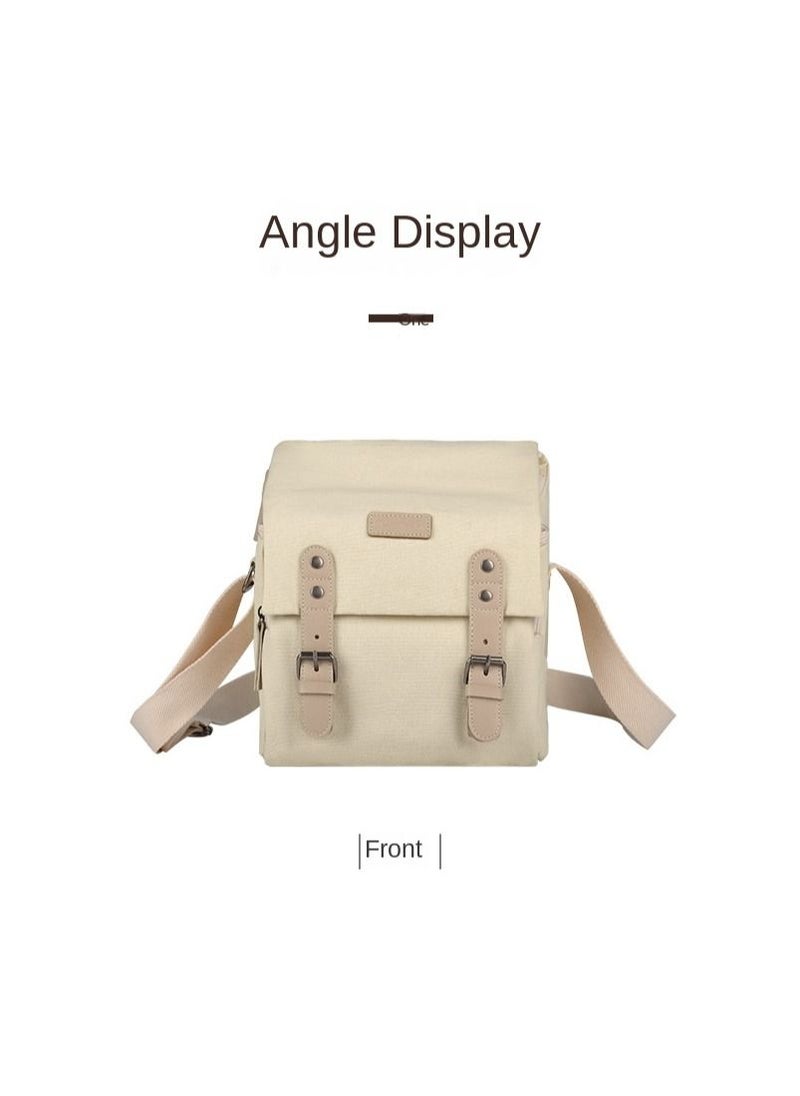 Y&D - Canvas Shoulder Camera Bag Messenger Bag for 1 Camera 1 Lens Compatible with Nikon Canon Sony DSLR Mirrorless Camera and Lens - Image 1