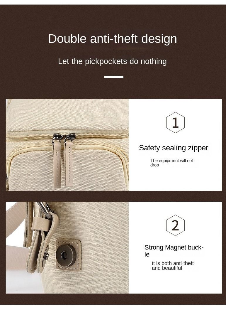 Y&D - Canvas Shoulder Camera Bag Messenger Bag for 1 Camera 1 Lens Compatible with Nikon Canon Sony DSLR Mirrorless Camera and Lens - Image 1