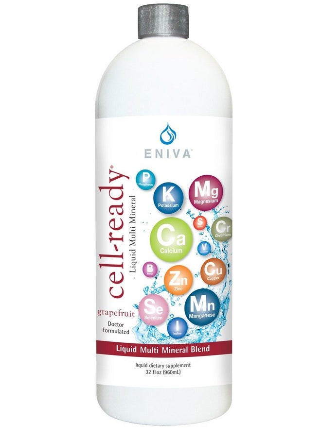 Eniva Health - Cell Ready Ionic Multi Minerals Concentrate With Natural Flavors Magnesium Zinc Chromium Liquid Minerals Selenium + More  Rapid Absorption  Supports Nutritional Balance 32 Oz - Image 1