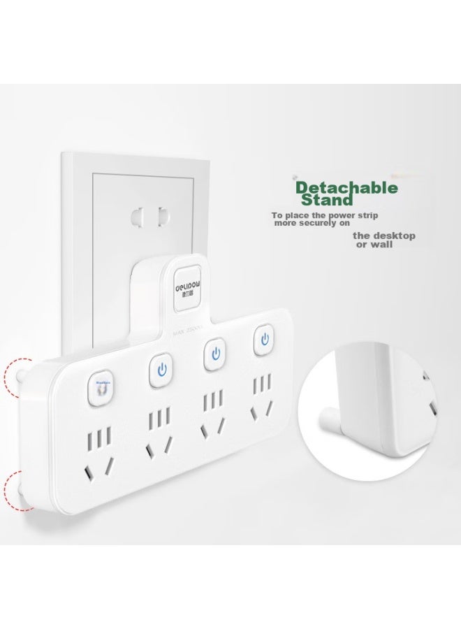 Delipow Power Strip, One To Four Multi-functional Socket, Individual Switch/socket Converter/power Strip/wireless Plug - Image 2