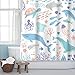 Sunlit Lovely Cartoon Pastel Colors Aquarium Baby Shower Curtain, Ocean Creatures Light Blue Fabric Shower Curtain for - Image 2
