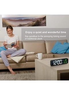 MIRFA Digital Clock, Alarm Clock for Bedroom Digital Clock Large Display Digital Alarm Clock Date & Time Display Digital Wall Clock 10.4 inches 12-24H Snooze Alarm Clock for Living Room. Black  - Image 5