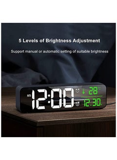MIRFA Digital Clock, Alarm Clock for Bedroom Digital Clock Large Display Digital Alarm Clock Date & Time Display Digital Wall Clock 10.4 inches 12-24H Snooze Alarm Clock for Living Room. Black  - Image 4
