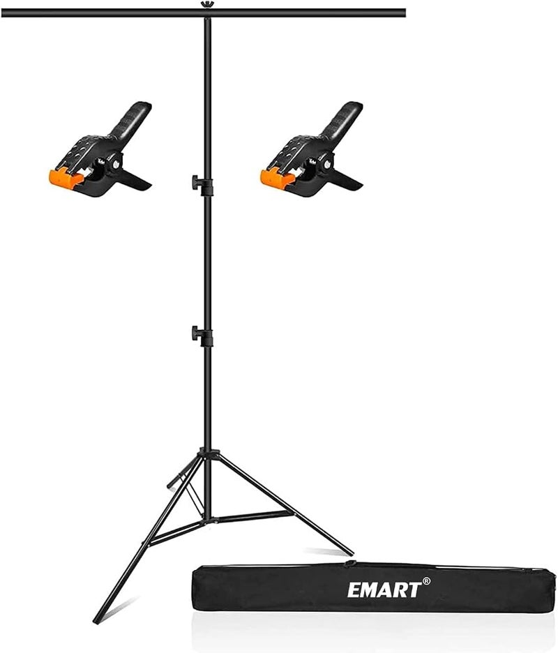 EMART 3x6.5ft T-Shape Backdrop Stand, Adjustable Back Drop Support Kit - Image 1