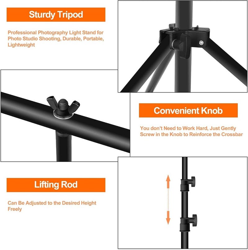 EMART 3x6.5ft T-Shape Backdrop Stand, Adjustable Back Drop Support Kit - Image 3