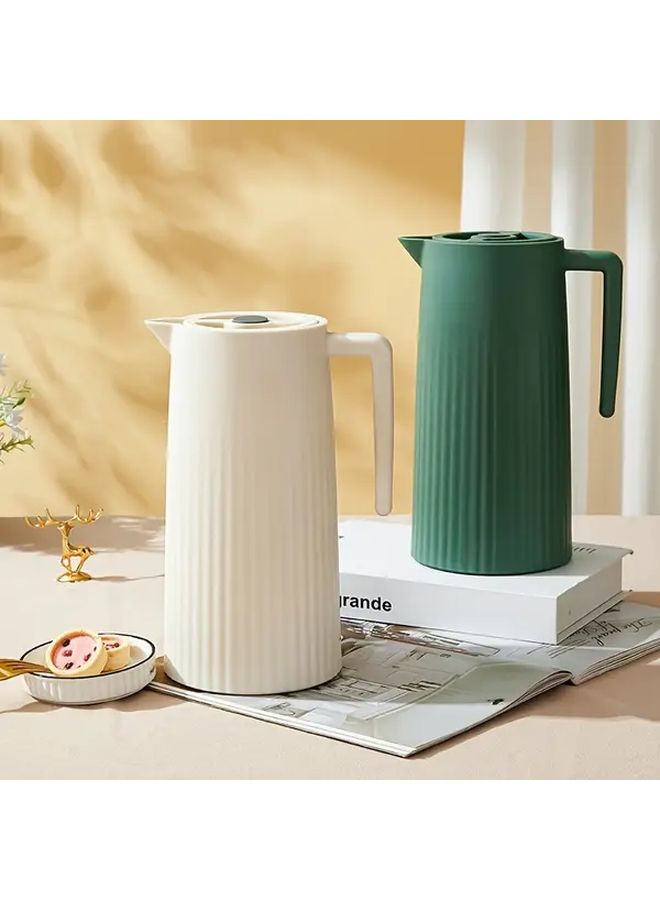 Green Thermal Carafe Coffee Pot Double Wall Insulated Water Bottle Long Lasting Heat Retention Coffee Maker For Home - Image 1