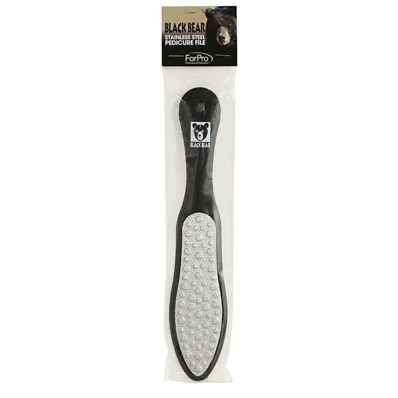 ForPro Professional Collection ForPro Black Bear Stainless Steel Pedicure File, Callus Remover Foot File, Double-Sided Professional Quality Tool for Heels and Feet, 10.5â€™â€™ L - Image 2