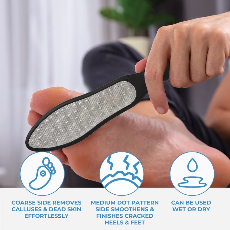 ForPro Professional Collection ForPro Black Bear Stainless Steel Pedicure File, Callus Remover Foot File, Double-Sided Professional Quality Tool for Heels and Feet, 10.5â€™â€™ L - Image 5