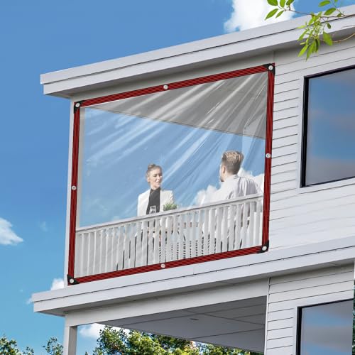 Ouckkhey Clear Tarps Heavy Duty Waterproof 6x8 Plastic Tarp with Grommets Clear Vinyl Tarps for Outdoor Patio Enclosure Chicken Coop Covers Waterproof Transparent Tarpaulin for Porch Greenhouse Plant - Image 4