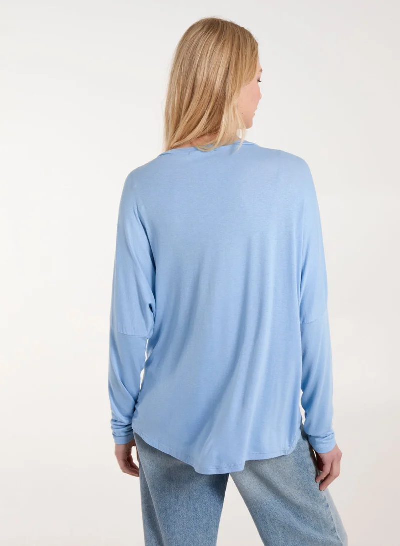 Blue Vanilla Batwing High Low Top