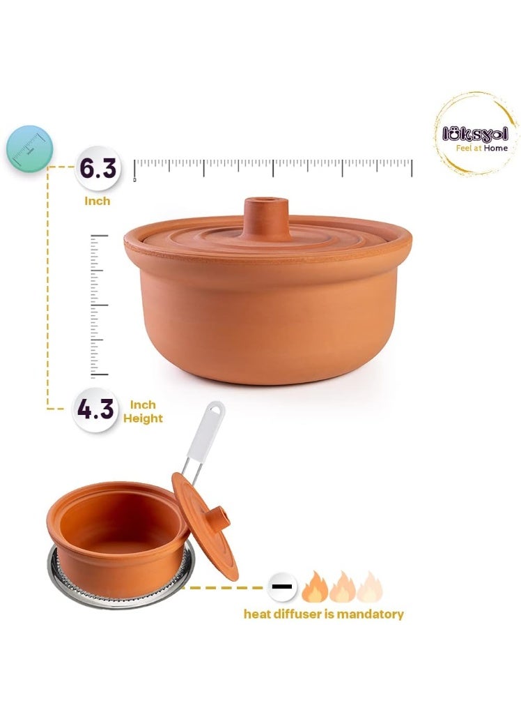 luksYol LuksYol Handmade Clay Cooking Pot – Turkish Natural Clay Pot for Healthy & Eco‑Friendly Cooking – Oven, Microwave & Dishwasher Safe – Available in Natural, Blue, Brown, Black, Green, Turquoise – Sizes: D20×L9 cm, D24×L12 cm, D27×L14 cm, D31×L16 cm – Ideal for soups, stews, casseroles, side dishes, appetizers, and family meals – Crafted in Turkey using traditional artisan techniques with 100% natural, BPA‑free clay – Chemical‑free, sturdy, heat‑retaining, chip‑resistant – Perfect gift for weddings, housewarmings, or eco‑conscious cooks – Enhances flavor, warmth, and presentation, stylishly integrating into modern or rustic kitchens – LuksYol premium heritage cookware – durable, sustainable, food‑safe, beautiful colors, healthy cooking upgrade  - Image 2