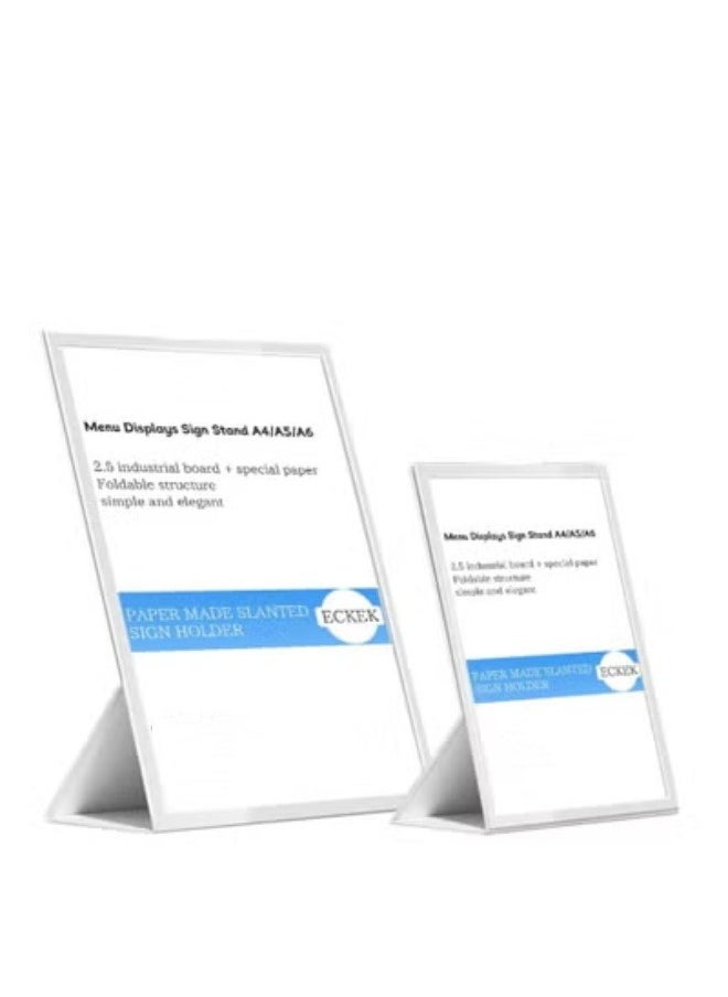 Eckek Eckek   Paper Made Slanted Sign Holder, Menu Displays Sign Stand A4/A5/A6  - Image 1