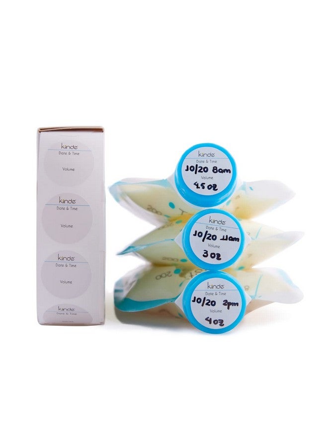Kiinde Kiinde Twist Cap Single-Use Write-On Labels for Breast Milk and Baby Food Storage Pouches (Pack of 250) - Includes Label Dispenser with Marker and Marker Holder - Date/Volume  - Image 3