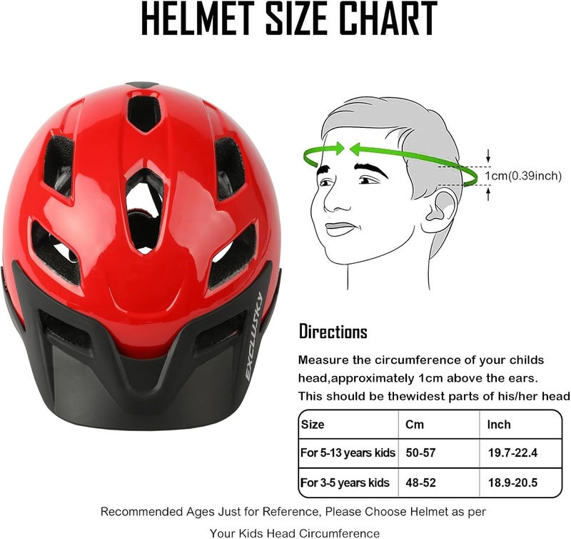 EXCLUSKY Kids Helmet, Exclusky Kids Bike Helmet Child Boys Girls Bike Helmet Age 5-13 Adjustable Bicycle Scooter Skating Cycle Helmet 50-57cm - Image 2