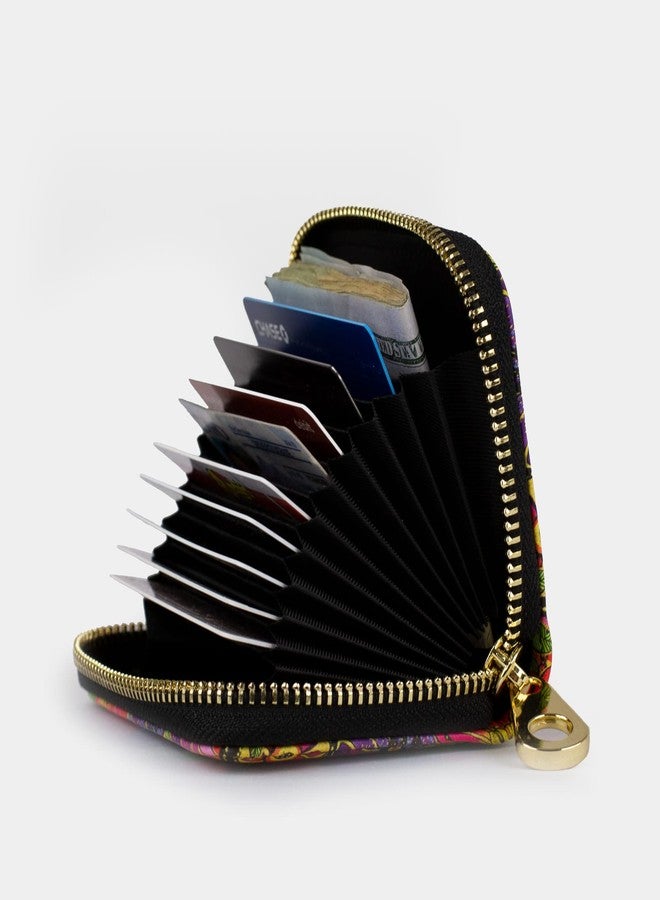 Monarque RFID Secure Armored Signature Zipper Wallet (Mary Lake-Thompson Ranunculus) - Image 2