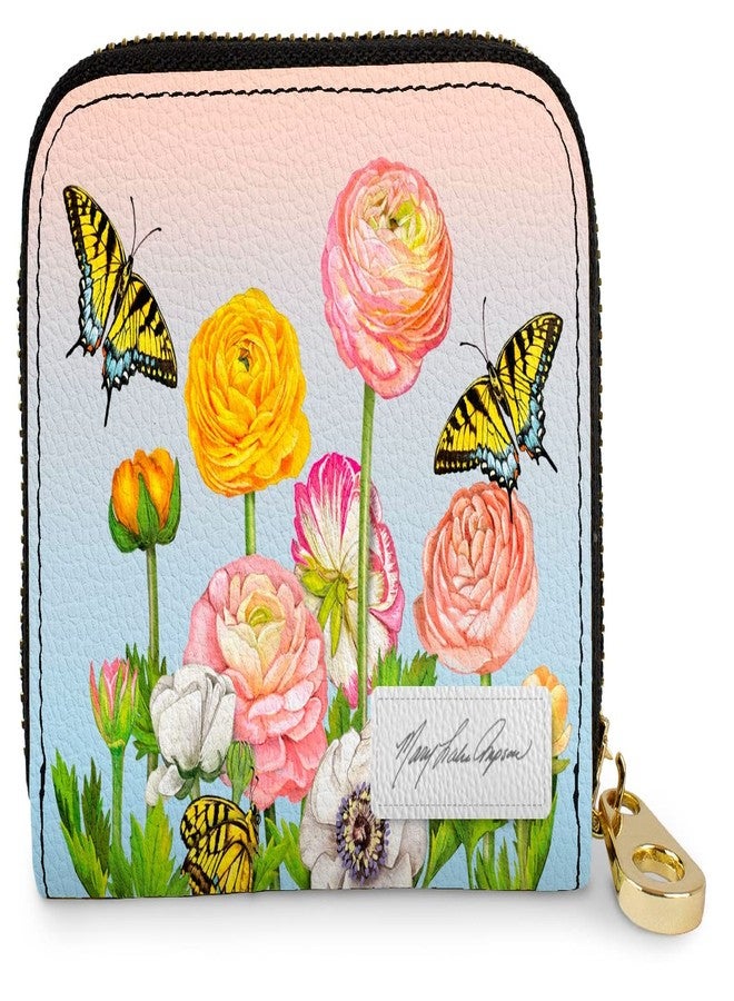 Monarque RFID Secure Armored Signature Zipper Wallet (Mary Lake-Thompson Ranunculus) - Image 1