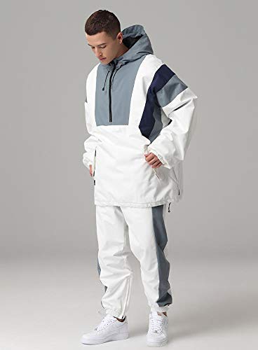 SEARIPE Couples Ski Suit Women's Ski Jackets and Pants Set Two Pieces Loose Snow Suits Men Winter Snowsuit(White,M) - Image 5