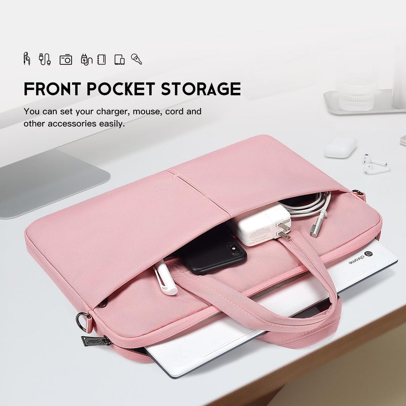 iKammo 17 17.3 Inch Laptop Bag Women Men Computer Bag for HP Envy Pavilion/LG Gram/MSI/Dell Inspiron XPS/Lenovo Thinkpad/ASUS/Acer, Shoulder Strap Carrying Messenger Bag, Pink - Image 2