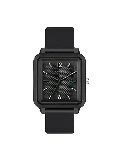 Men Analog Square Shape Silicone Wrist Watch 36 mm