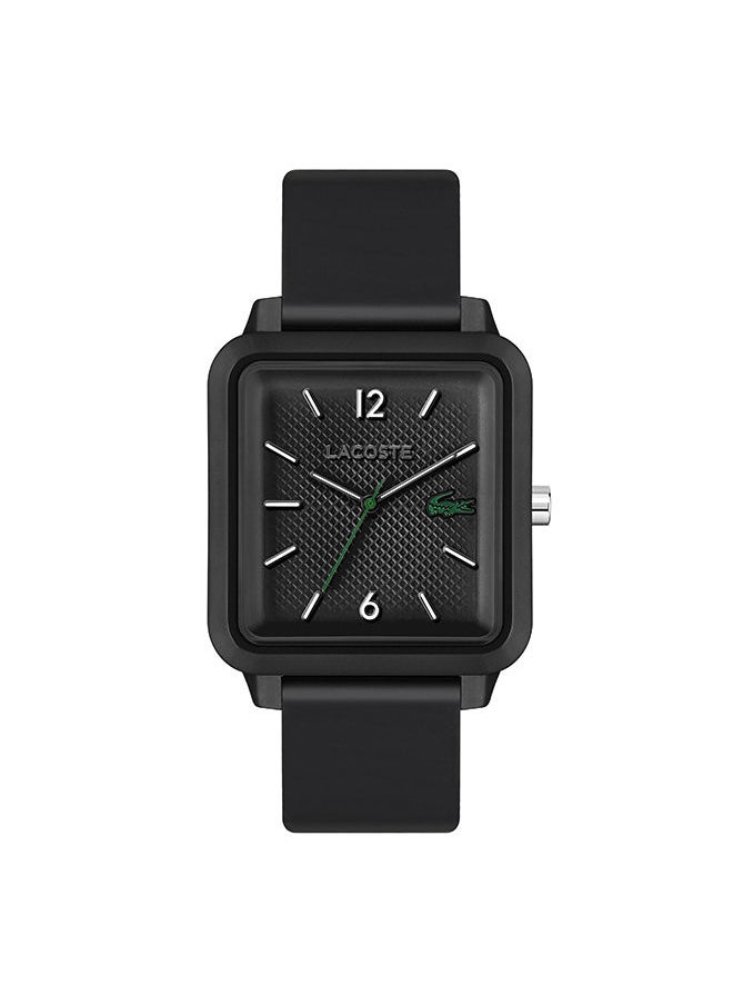 Men Analog Square Shape Silicone Wrist Watch 36 mm