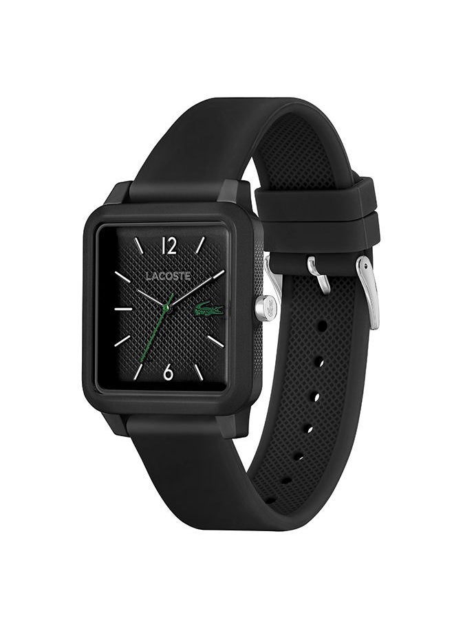 Men Analog Square Shape Silicone Wrist Watch 36 mm